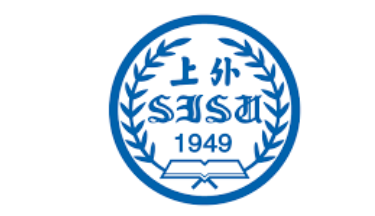 Logo of Shanghai International Studies University (SISU) featuring a book and laurel wreath design, with the university name and establishment year 1949.